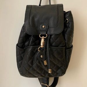 Quilted Black Backpack purse